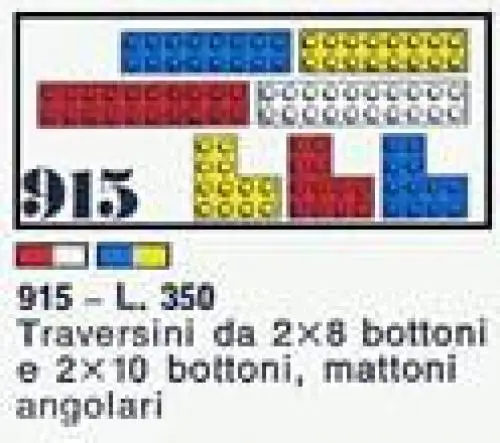 レゴ 915-1 7 bricks with 16 and 20 studs and 3 Angle Bricks White/Red 補足品