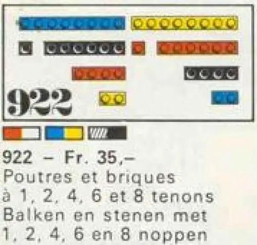 レゴ 922-1 29 Bricks with 1, 2, 4, 6 and 8 Studs [Red/White] 補足品