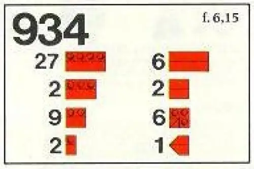レゴ 934-1 Roof Bricks, 45 Degrees 補足品