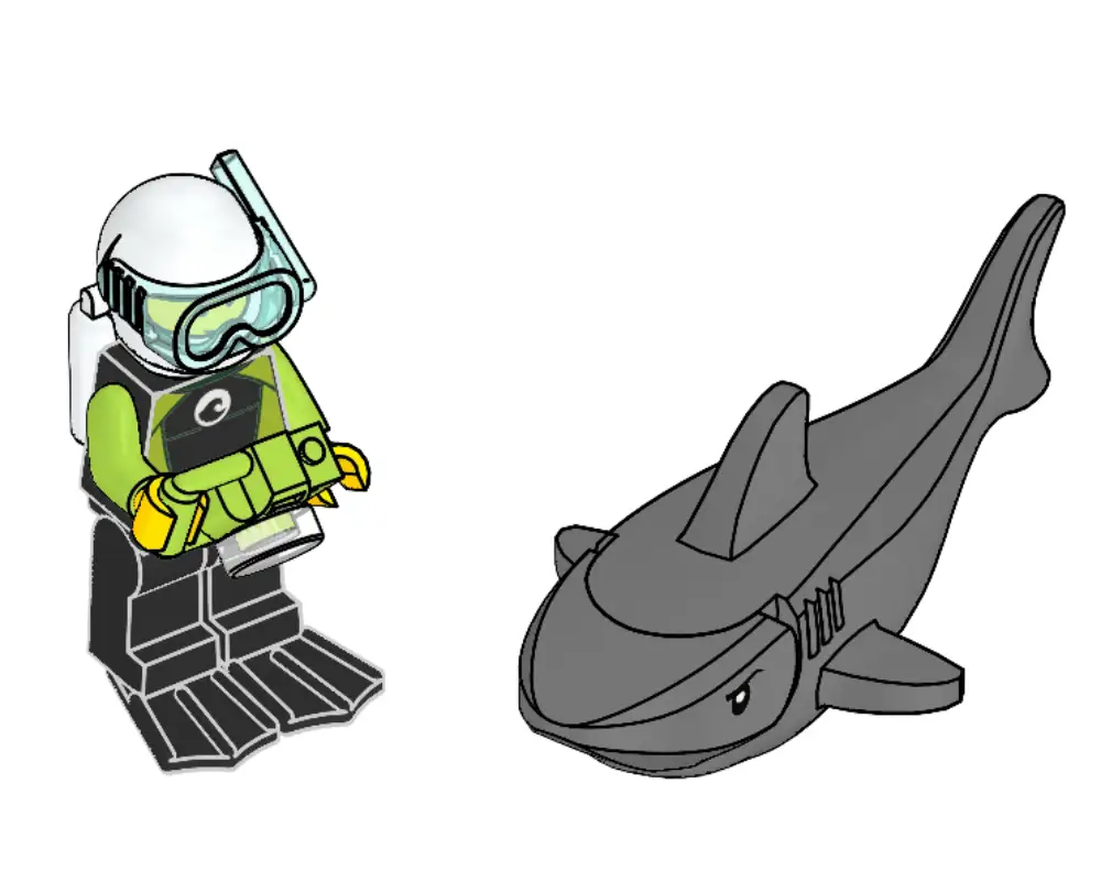 レゴ 952019-1 Scuba Diver and Shark シティ