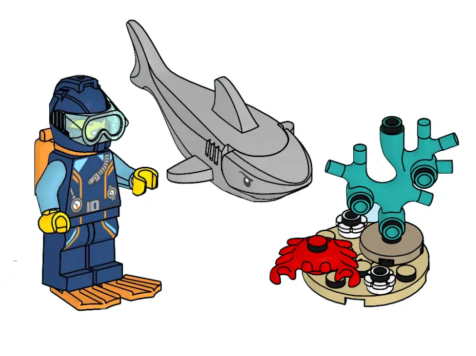 レゴ 952406-1 Diver, Shark and Crab シティ