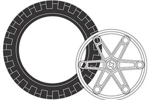 レゴ 970047-1 Large Tire and Hub (2 tires 2 hubs) サービスパック