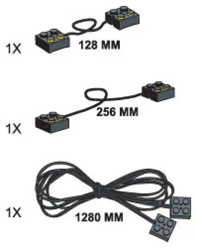 レゴ 970654-1 9-Volt Connecting Leads (One each of 128mm 256 mm 1280 mm) テクニック