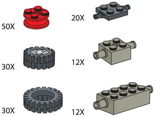 レゴ 970684-1 Wheels (Tires hubs axle plates and bricks) サービスパック