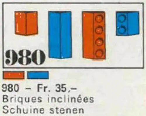 レゴ 980-1 24 sloping bricks, including roof peak bricks, Red 補足品