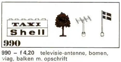 レゴ 990-2 Trees and Signs (1969 version with old style trees and 3 bricks) 補足品