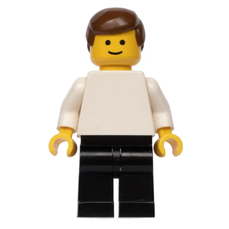 Man, White Torso, Black Legs, Brown Hair