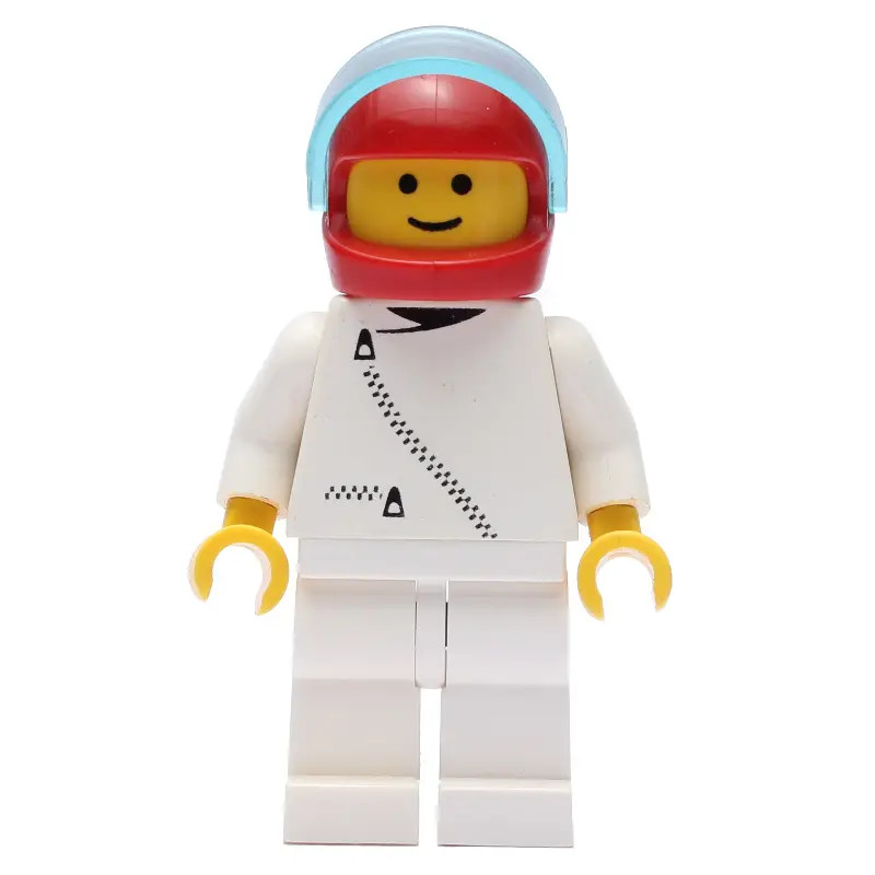 Racer, White Jacket with Zipper, Red Helmet with Visor (3626a Head)