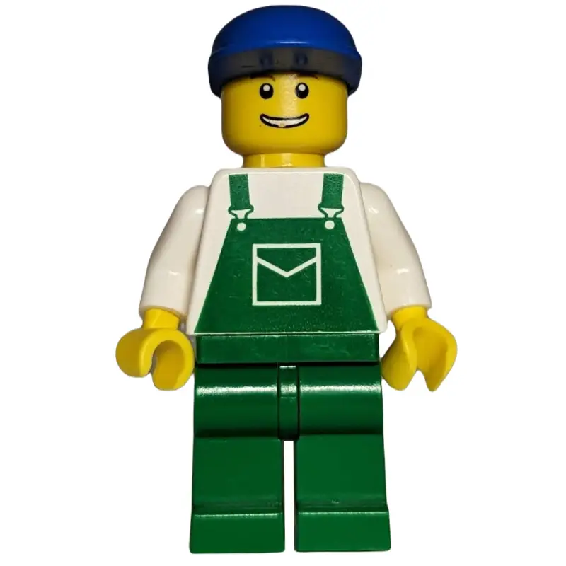 White Torso, Green Overall, Green Cap