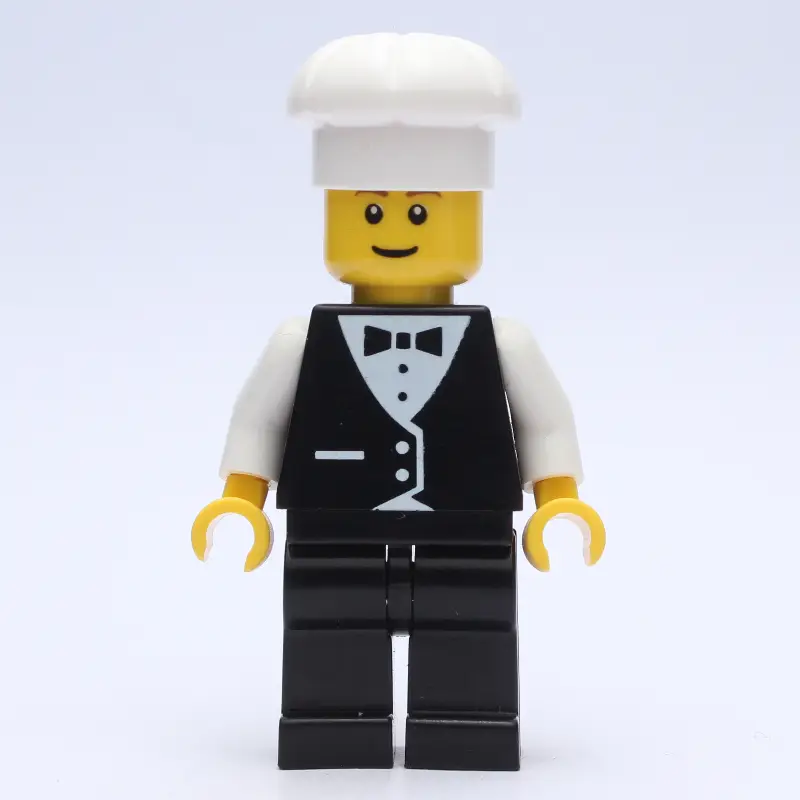 Waiter, Man, Black Suit and Bow Tie, Chef Hat