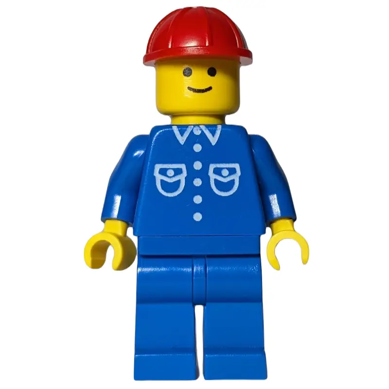 Man, Blue Shirt, Blue Legs, Red Hard Hat
