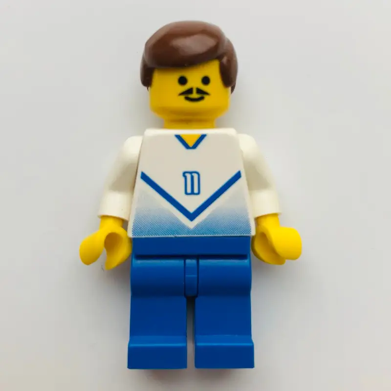 Soccer Player White Torso, Blue Legs #11