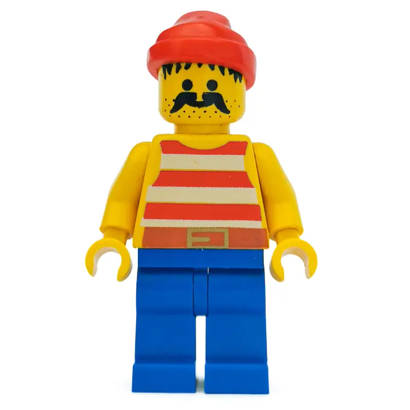 Pirate - Red Stripes, Blue Legs, Red Bandana, 3626a