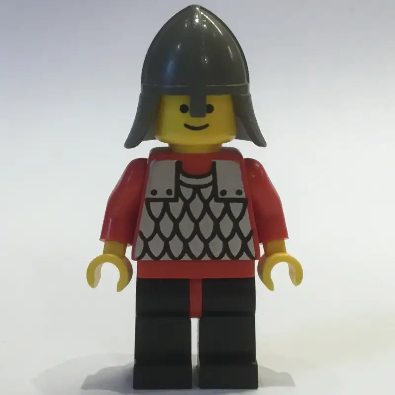 Knight (Scale Mail on Red) - Red Arms, Black Legs, Dark Gray Neck-Protector