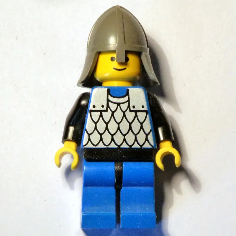 Knight (Scale Mail on Blue) - Black Arms, Blue Legs, Dark Gray Neck-Protector