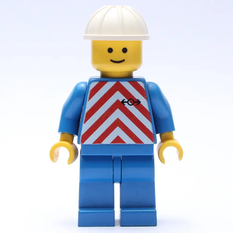 Train Worker - Red Vest, Blue Legs, White Helmet, Plain Face