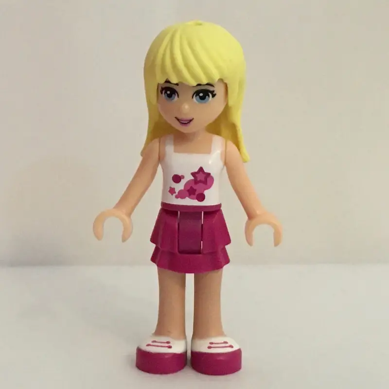 Stephanie - White Top, Magenta Skirt