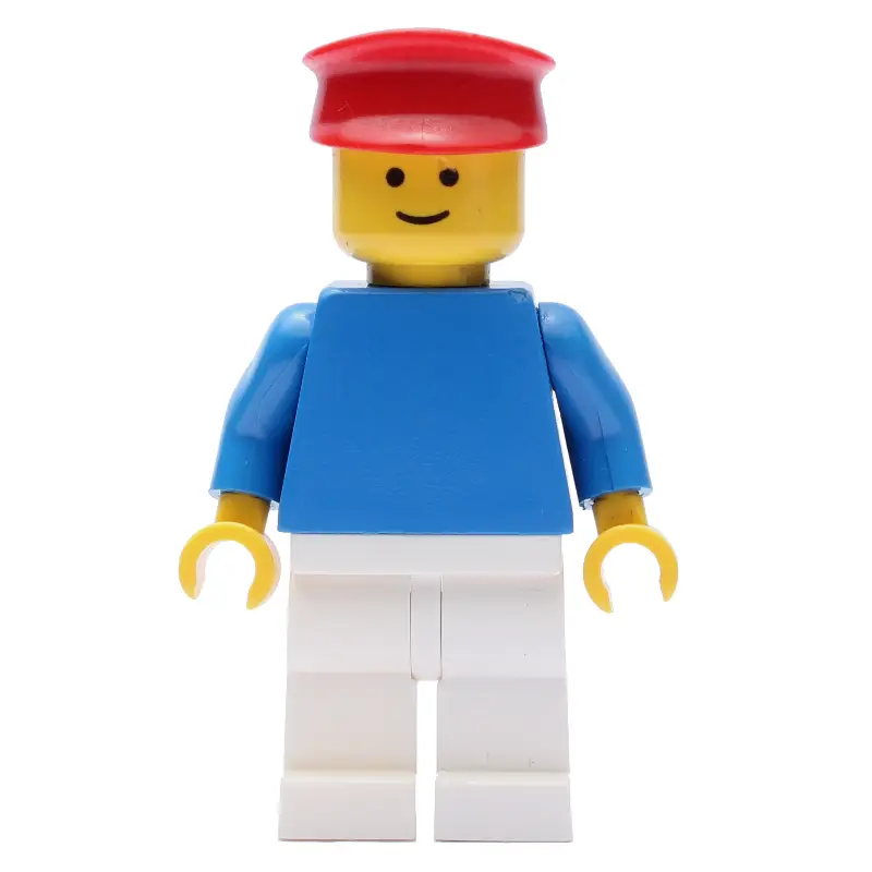 Blue Torso, White Legs, Red Hat