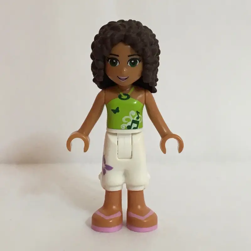 Andrea - Lime Top, White Trousers