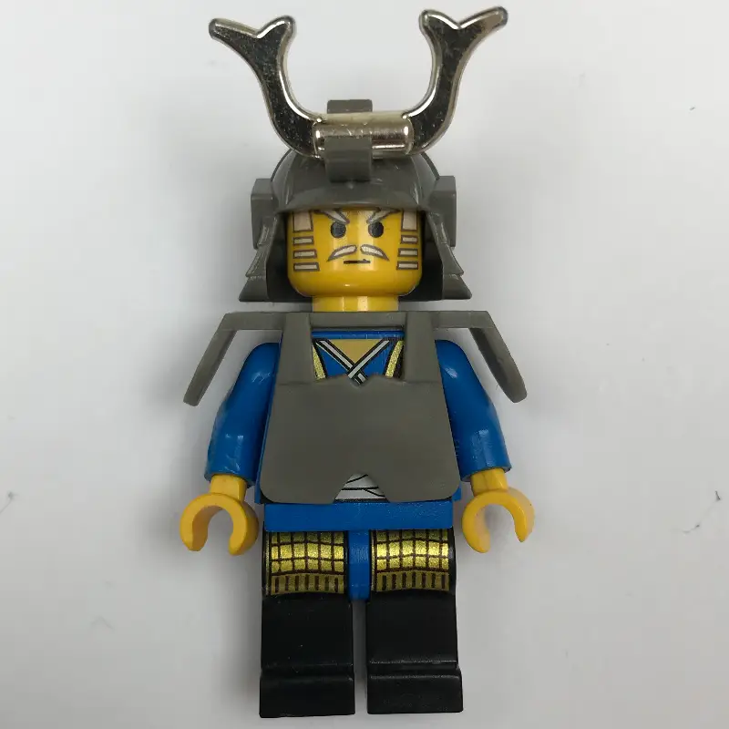 Shogun, Armor and Helmet with Horn, Blue and Black Robe