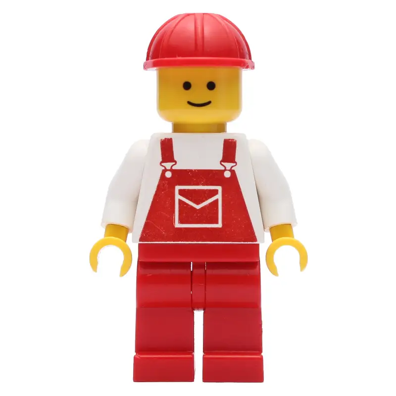 Man, Red Overalls, Red Hard Hat (3626a Head)