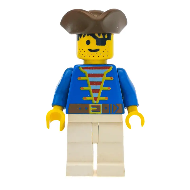 Pirate - Blue Jacket, White Legs, Brown Bicorne, 3626b