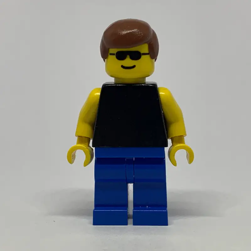 Man, Black Torso, Blue Legs, Brown Hair, Sunglasses