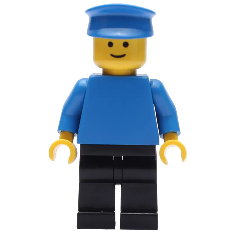 Man, Plain Blue Torso, Black Legs, Blue Hat