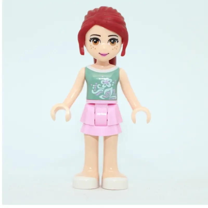 Mia - Sand Green Top, Bright Pink Skirt