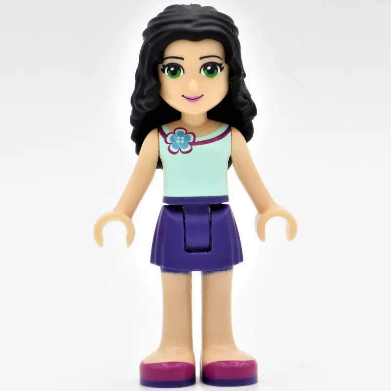 Emma - Light Aqua Top, Dark Purple Skirt
