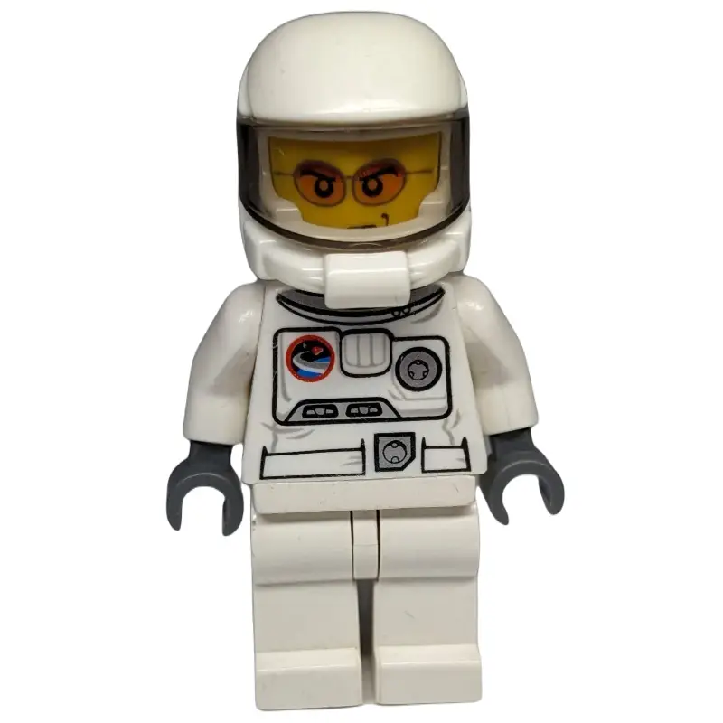 Astronaut, White, Space Helmet with Trans-Brown Visor, Orange Sunglasses (3626b Head)