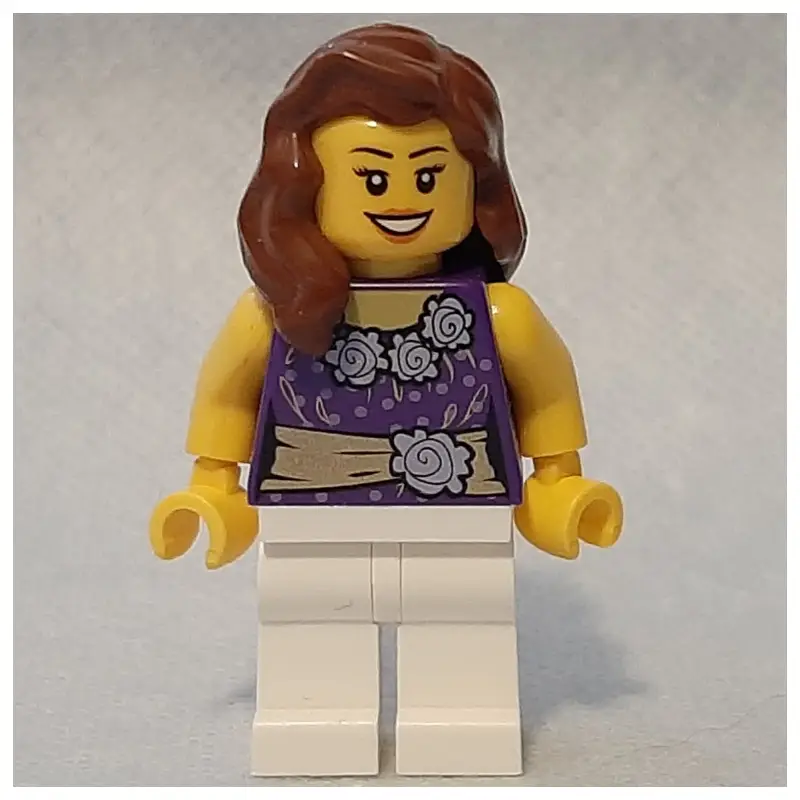 Dark Purple Torso, White Legs, Reddish Brown Hair