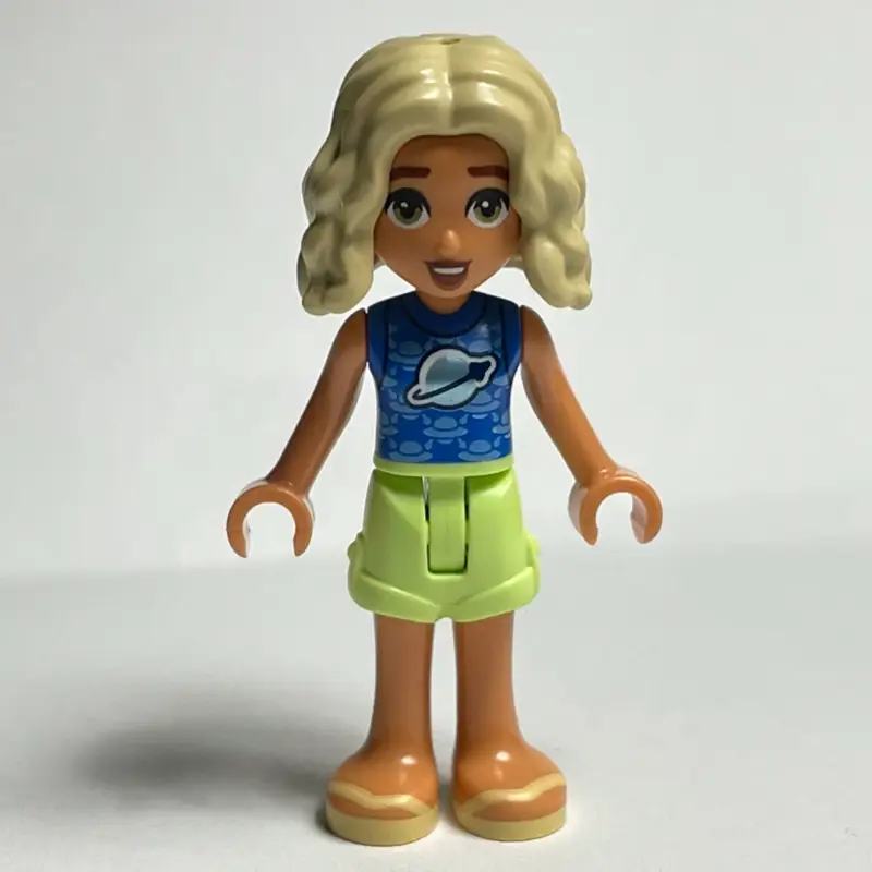 Nova - Blue Top, Tan Shorts