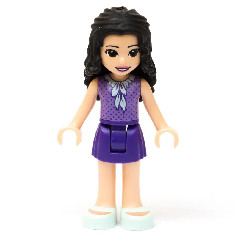 Emma - Medium Lavender Dotted Top, Dark Purple Skirt