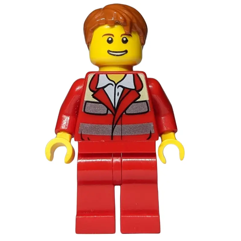 Paramedic, Red Uniform, Dark Orange Hair