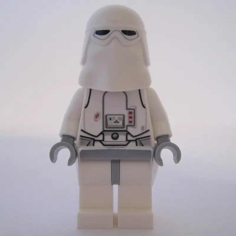 Snowtrooper, Light Bluish Gray Hips, Neck Bracket with Printed 1 x 1 Tile and 1 x 1 Plate with Clip Light, Kama