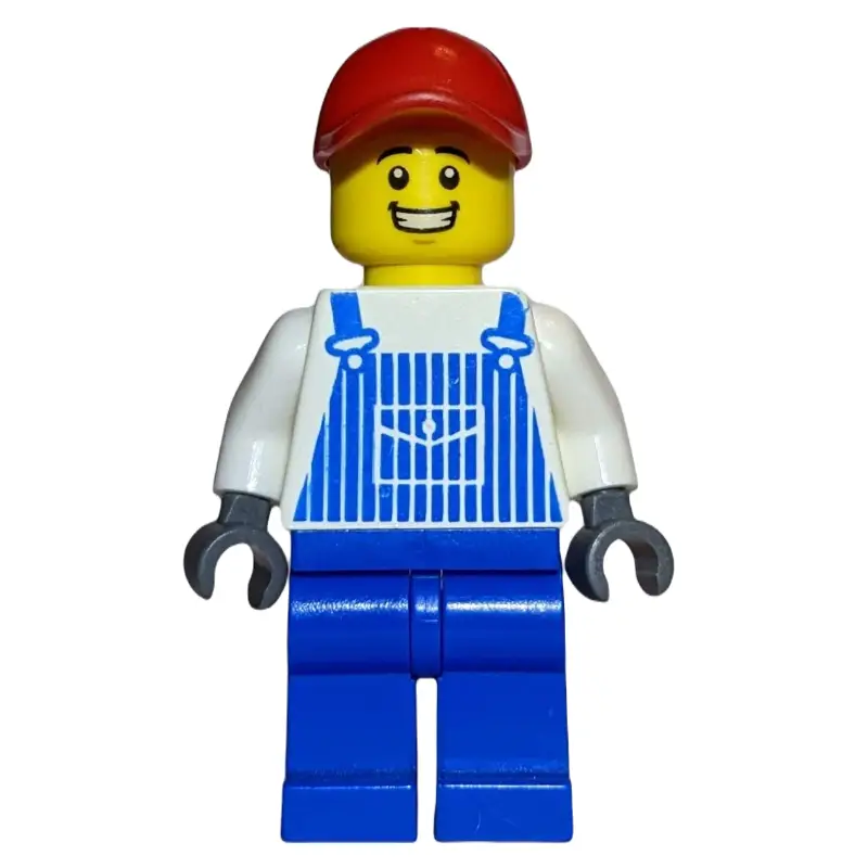 White Torso, Blue Overall, Red Cap