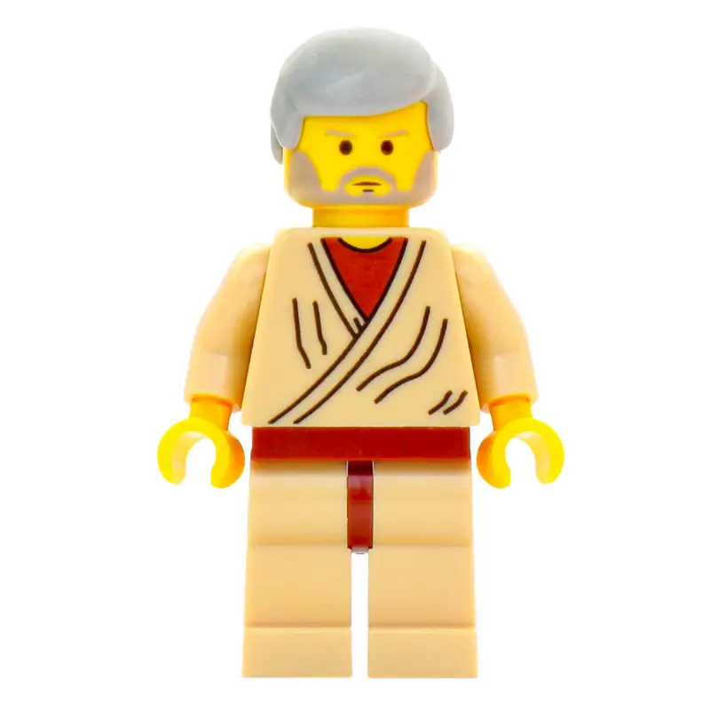 Obi-Wan Kenobi, Old, Yellow Skin, Light Bluish Gray Hair (3626c Head) (20th Anniversary)