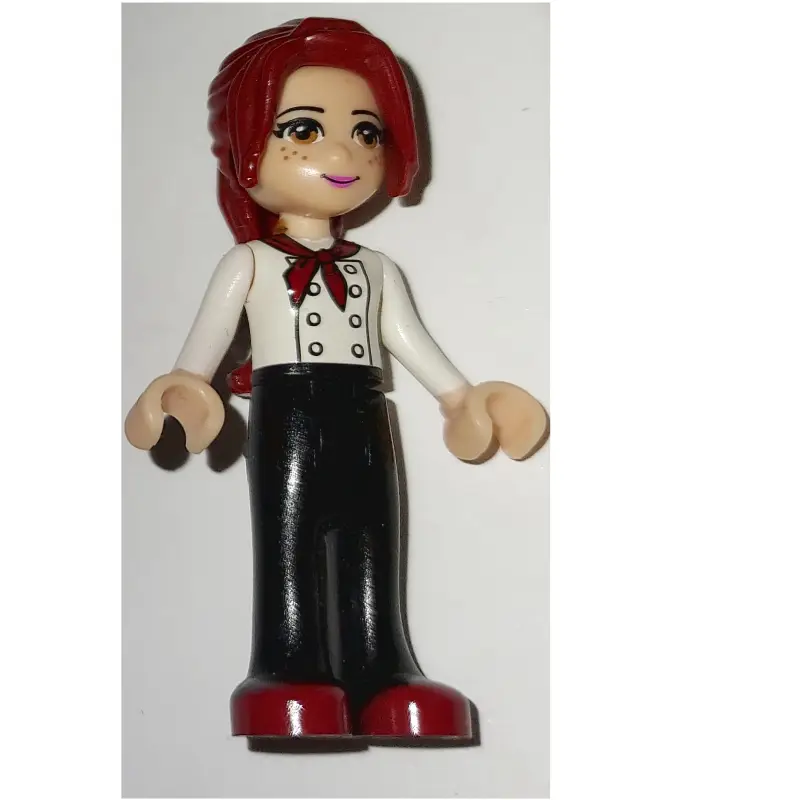 Mia - White Chef Jacket, Black Pants