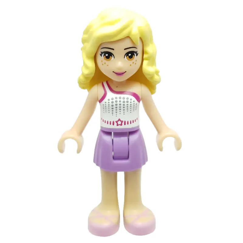 Naya - White Top, Medium Lavender Skirt