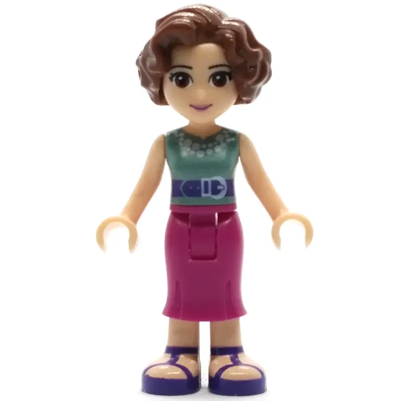 Charlotte - Sand Green Top, Magenta Dress