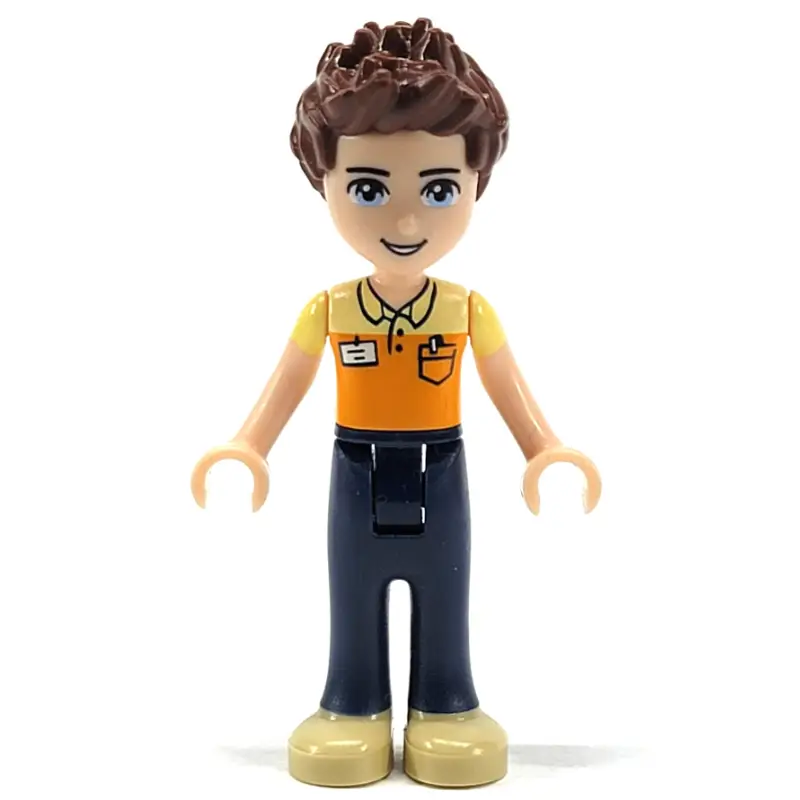 Daniel - Orange Shirt, Dark BLue Trousers