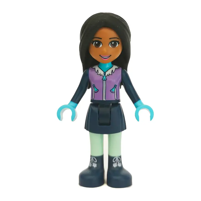 Amanda - Medium Lavender Ski Vest, Dark Blue Skirt