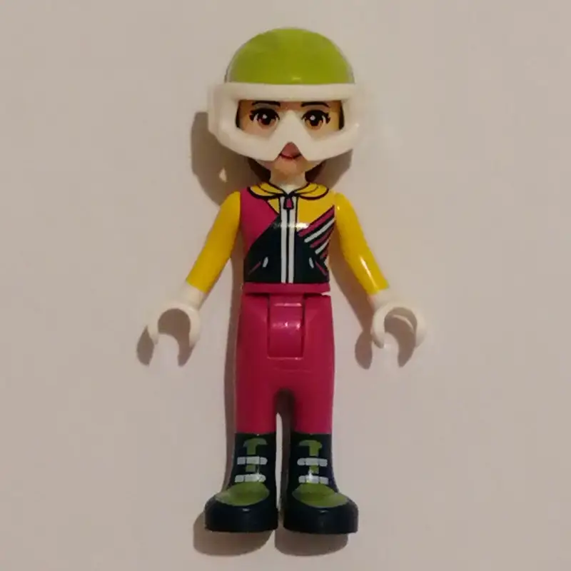 Olivia - Bright Light Orange Ski Vest, Magenta Trousers