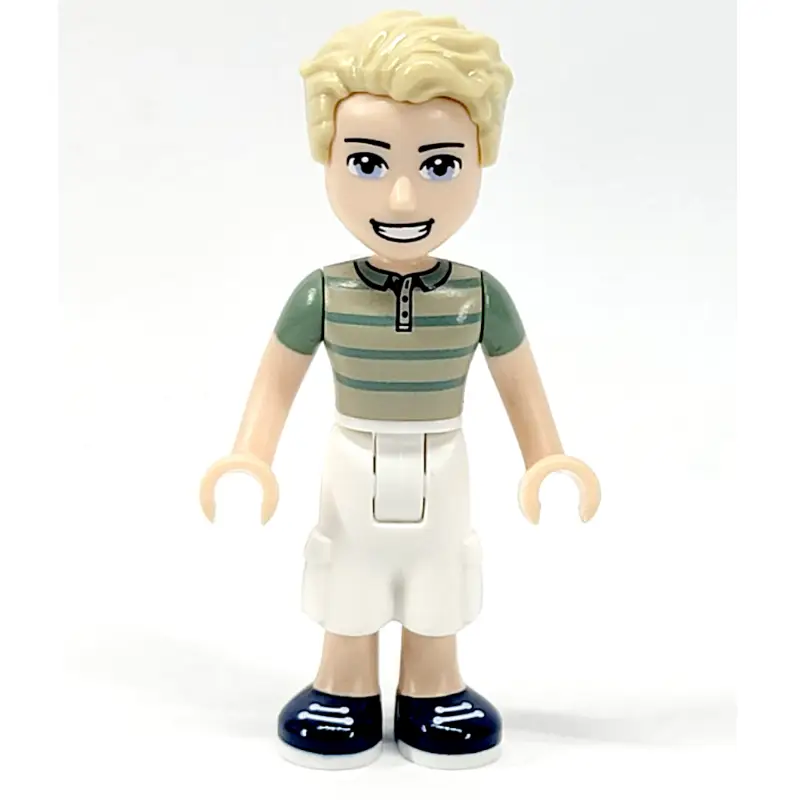 James - Tan Sweater, White Trousers