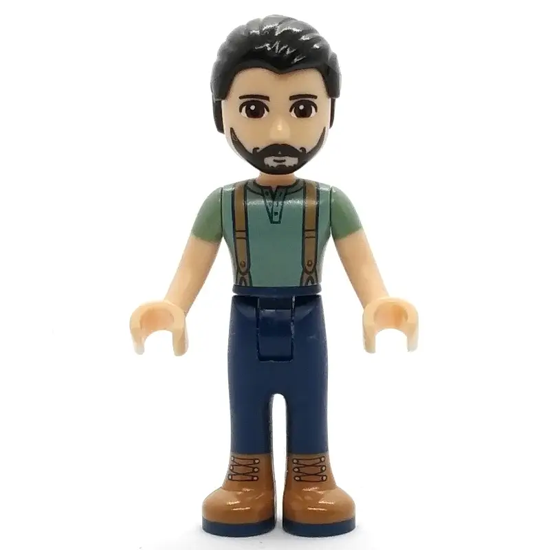 Steve - Sand Green Shirt, Dark Blue Trousers