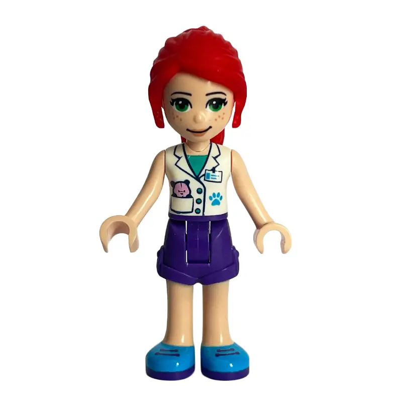 Mia - White Jacket, Dark Purple Skirt, Veterinarian
