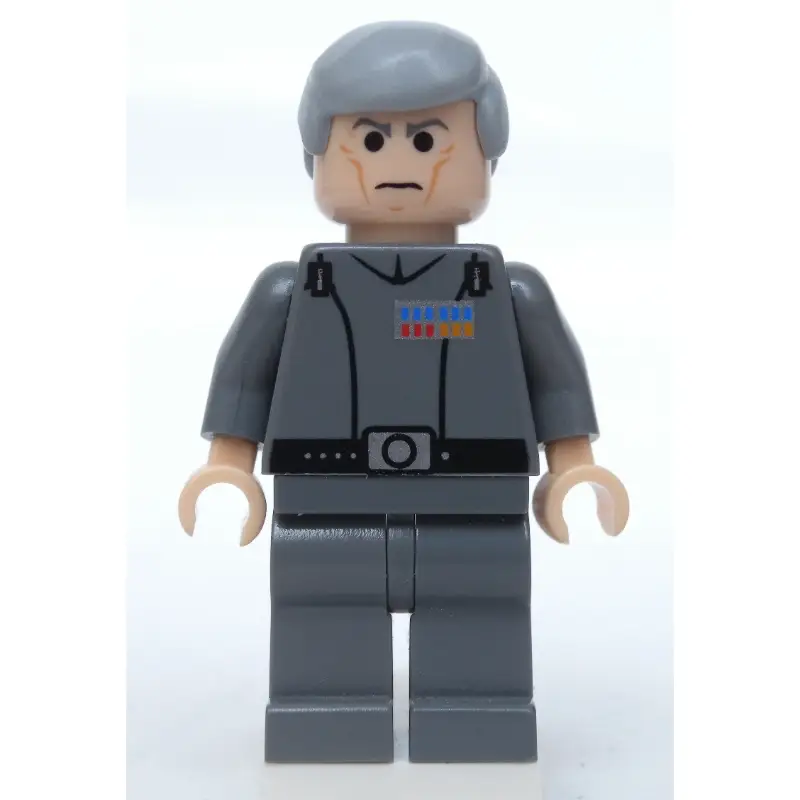 Grand Moff Wilhuff Tarkin, Dark Bluish Gray, Smooth Hair
