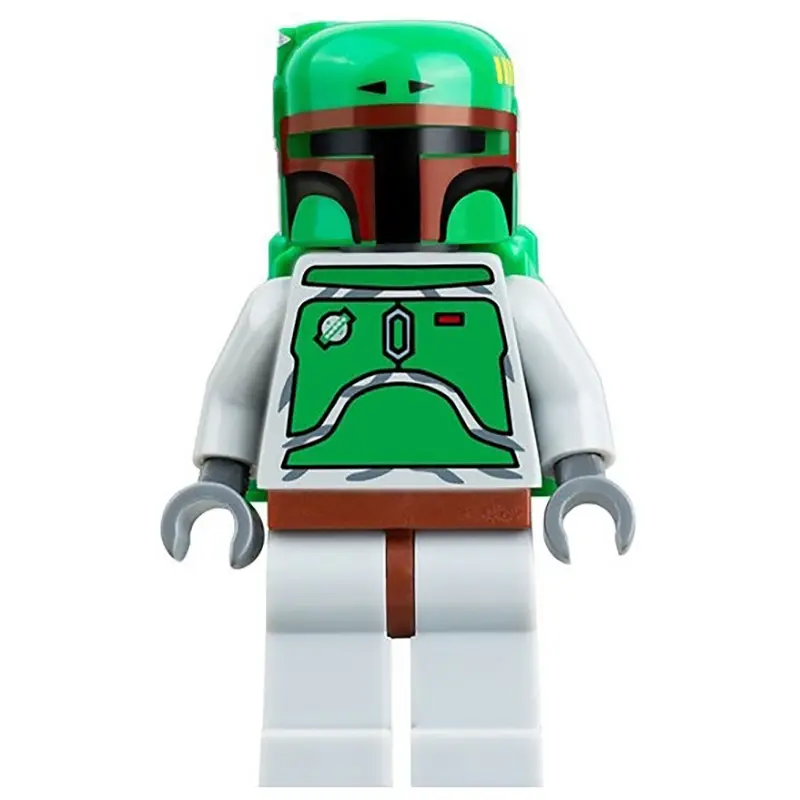 Boba Fett, Helmet and Jetpack with Dark Brown Highlights, Light Bluish Gray Armor