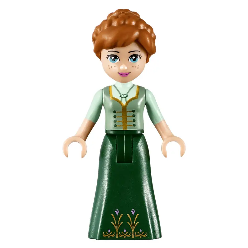 Anna - Sand Green and Dark Green Dress, Open Mouth